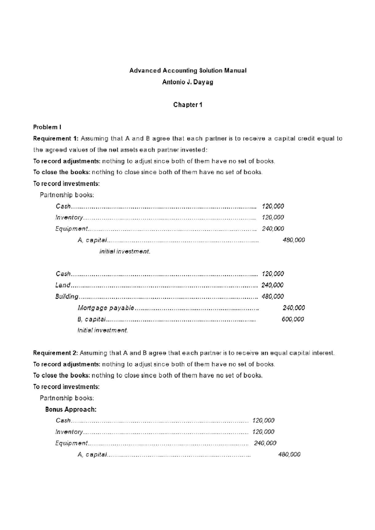 Dayag Advanced Accounting Solution Manual Chapter 17 Analysis - Studocu