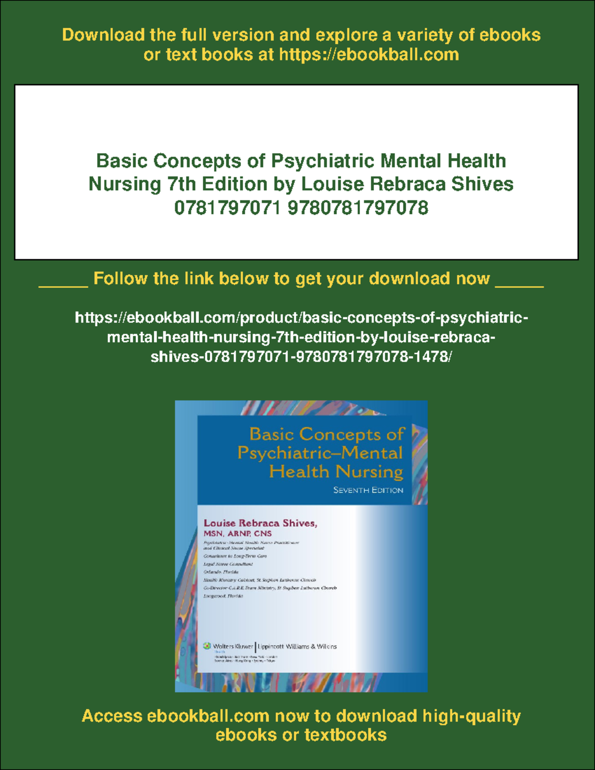 11389 - Basic concepts of psychiatric mental health nursing 7th edition ...