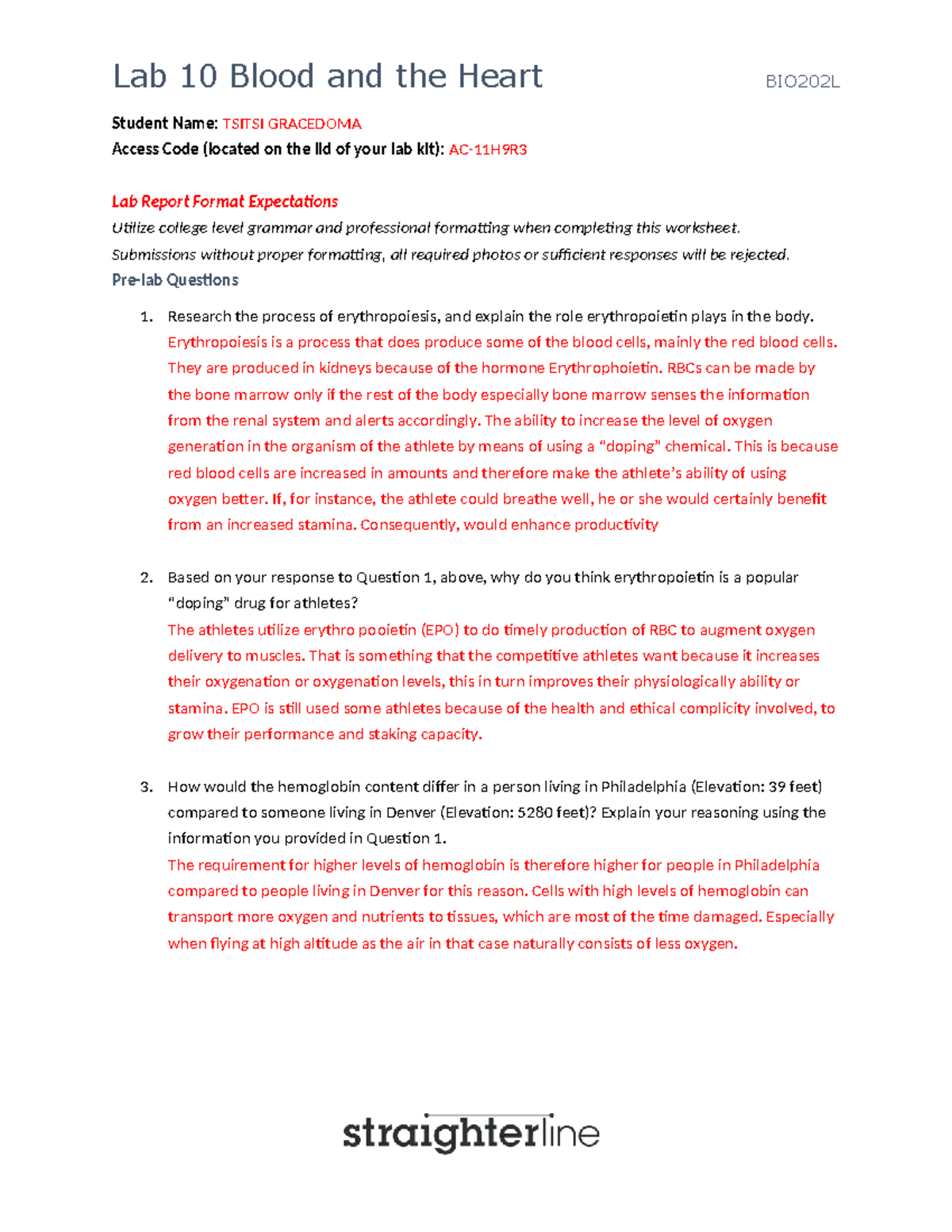 Lab 10: Blood and the heart - BIO202L lab report and observations - Studocu