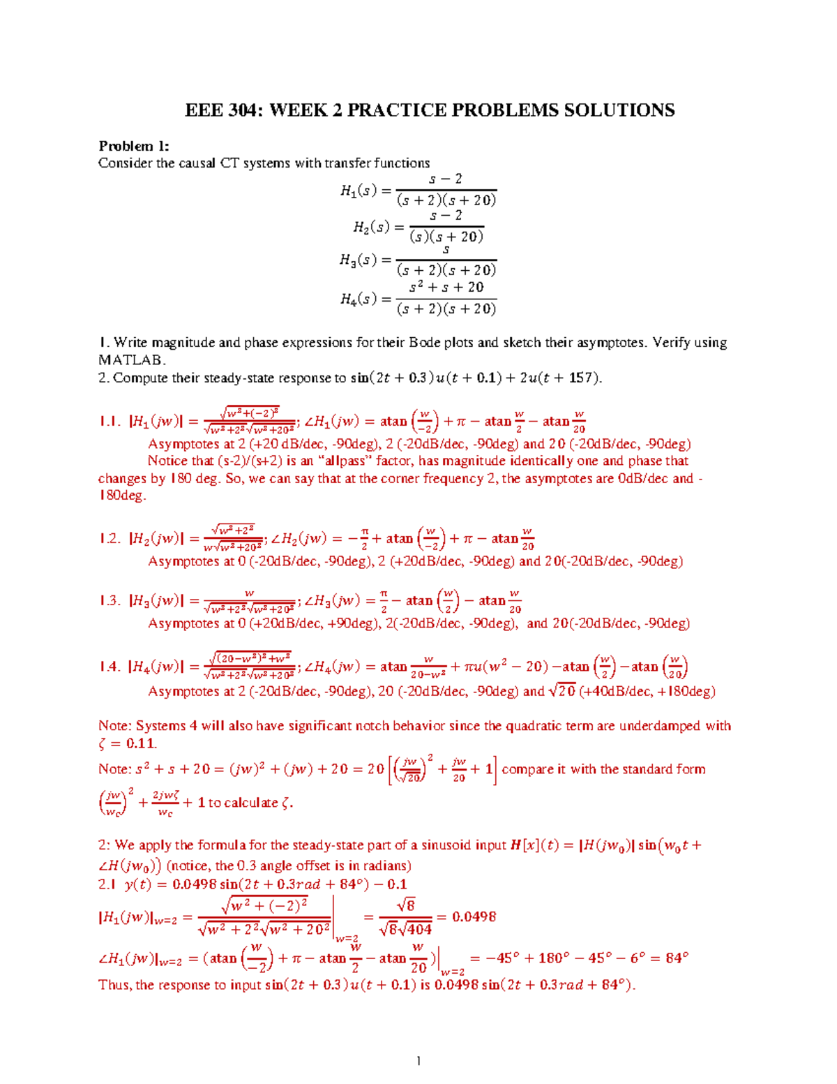 Week2 practice sol - Solved examples - EEE 304: WEEK 2 PRACTICE ...