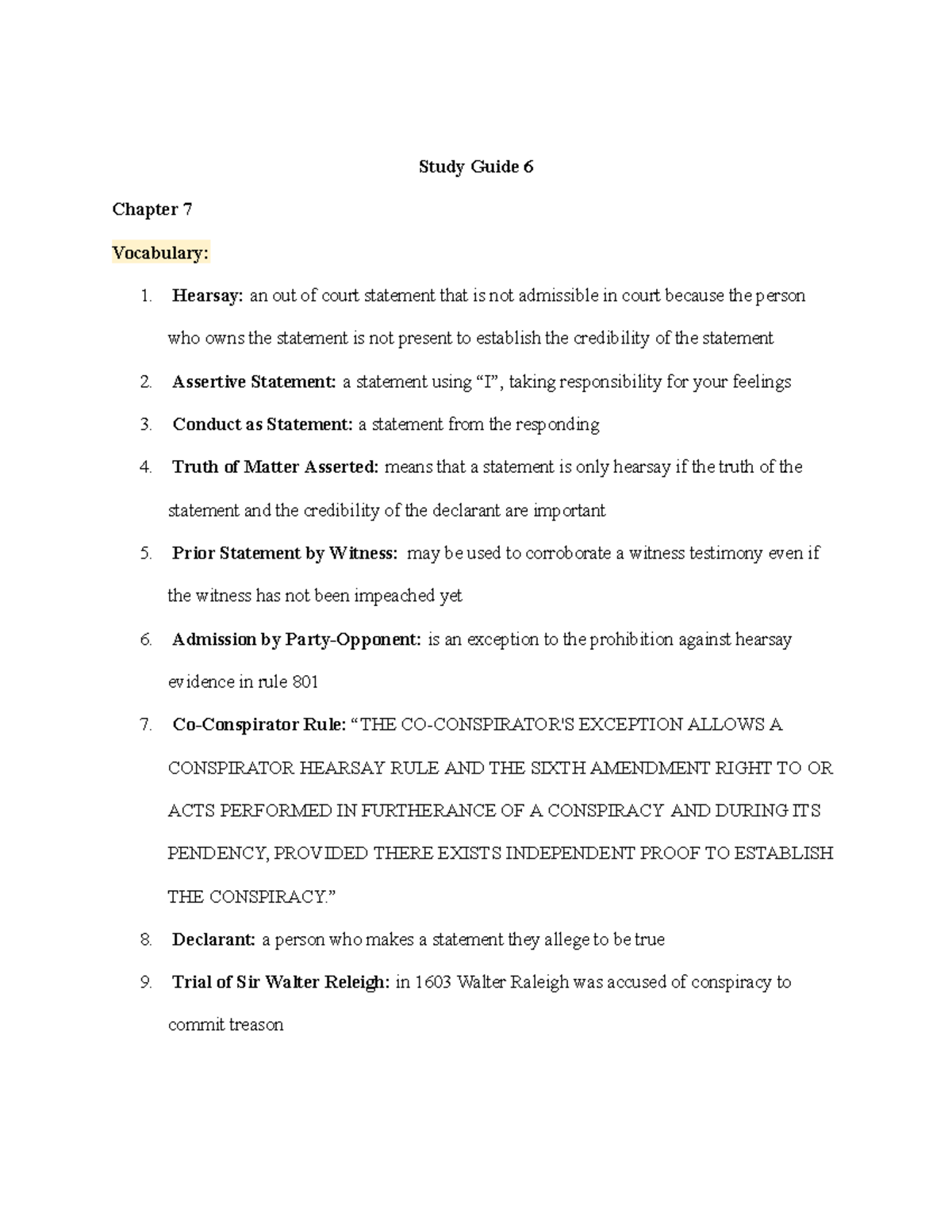 AJ Study Guide 6: Key Concepts from Chapters 7 & 8 - Brammell - Studocu