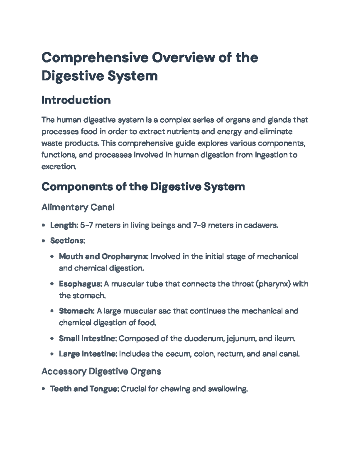 Digestive System Overview: Anatomy & Functions Explained - Studocu