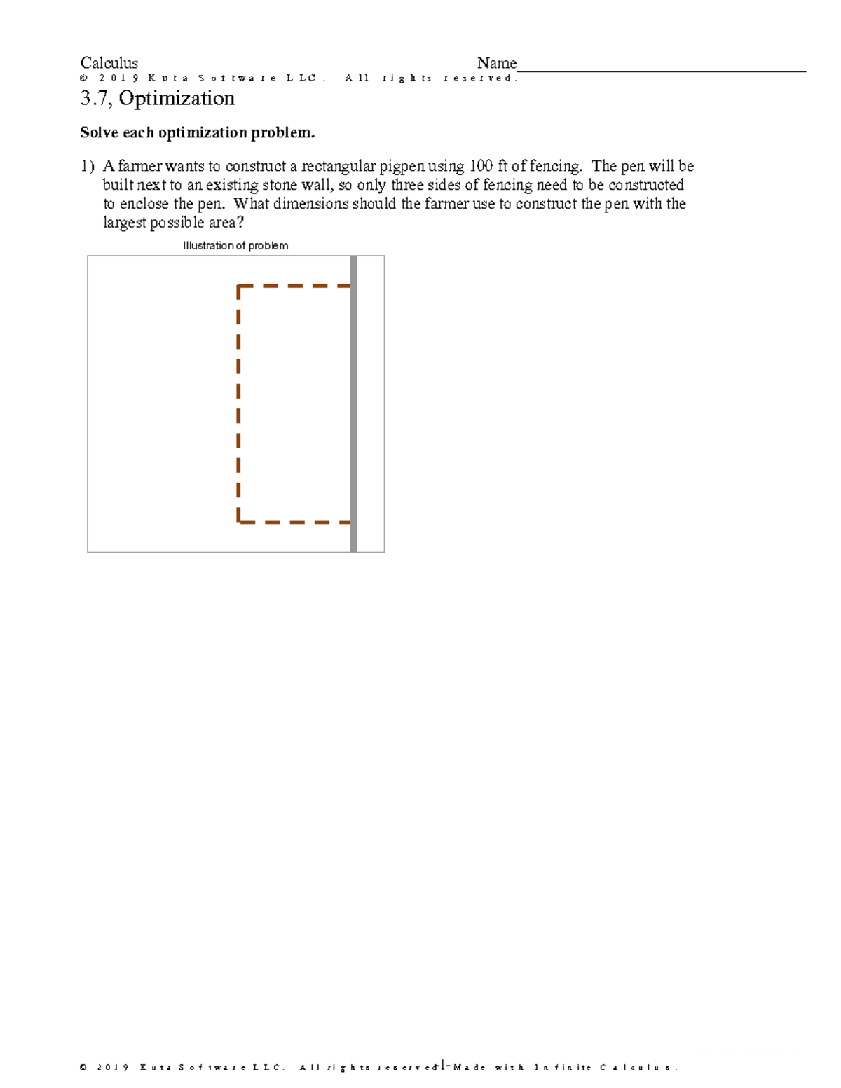 Calculus 3.7: Optimization Problems and Solutions - Studocu