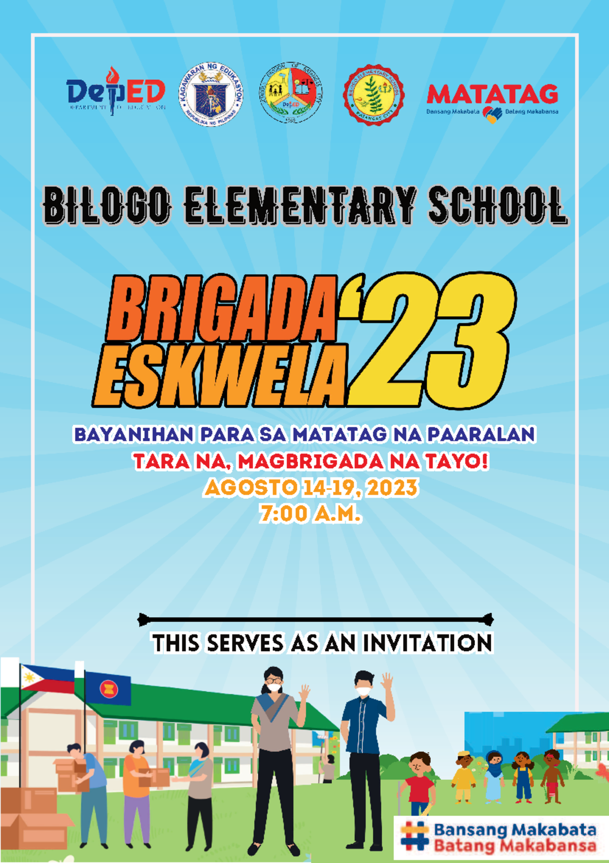 Brigada Eskwela 2023 Program for Bilogo Elementary School - Studocu