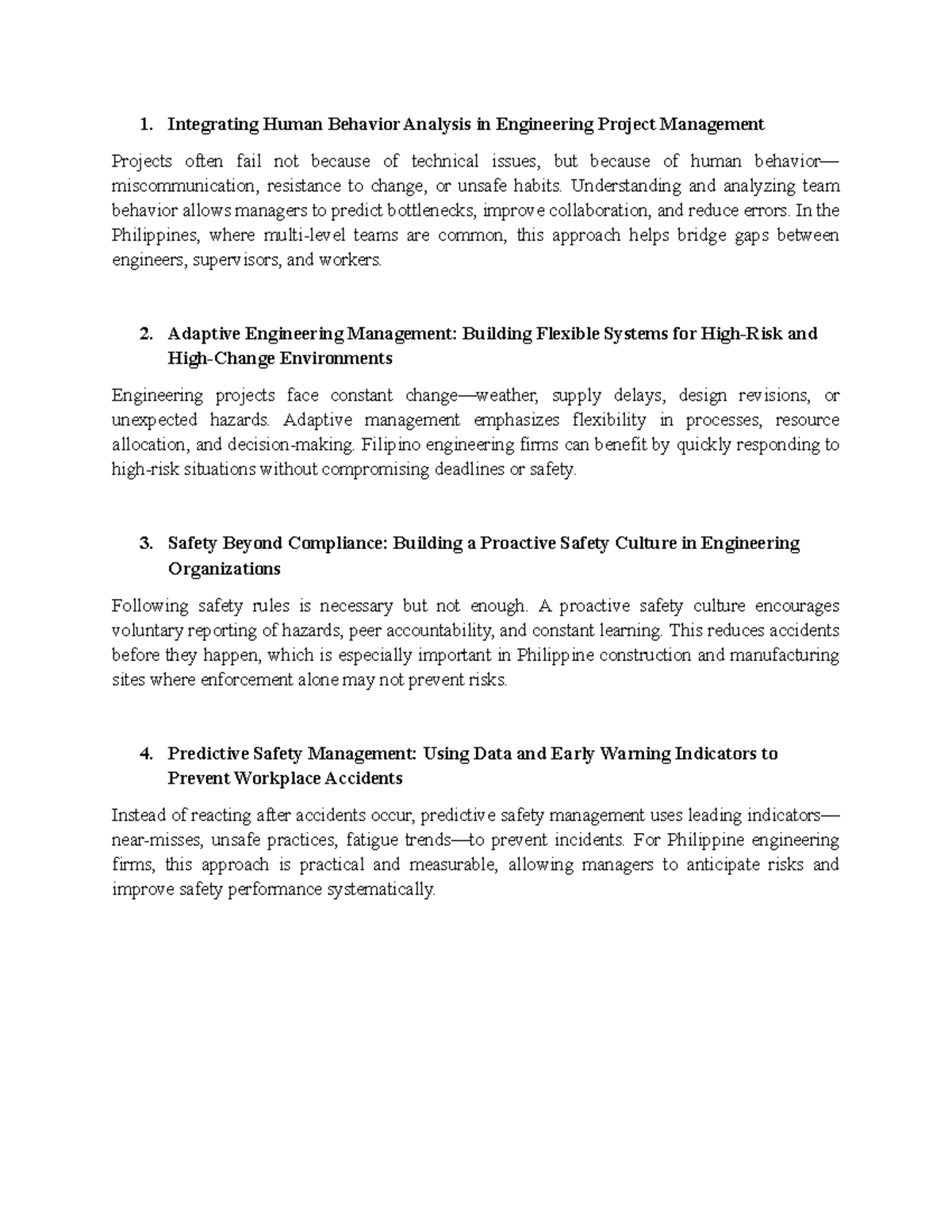 Ems - Copy - Engineering Management: Human Behavior & Safety Insights ...