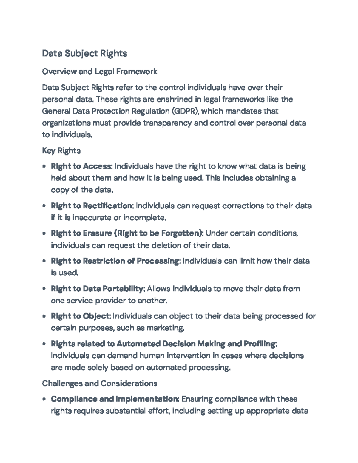 Data Subject Rights Overview and Compliance Strategies (GDPR) - Data ...