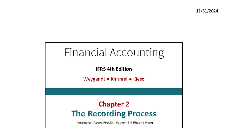 Financial Accounting IFRS 4th Ed. Weygandt Kimmel Kieso Ch. 2 ...