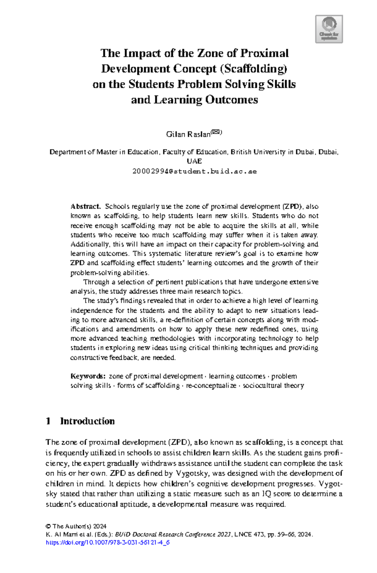 Exploring the Impact of ZPD and Scaffolding on Learning Outcomes ...