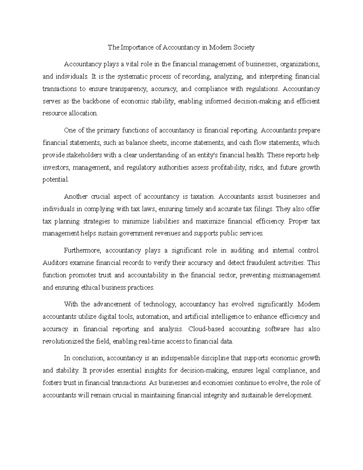 Accountancy - Accounting - The Importance of Accountancy in Modern ...