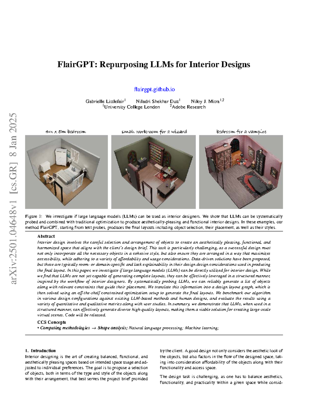 FlairGPT: Leveraging LLMs for Innovative Interior Design Solutions ...