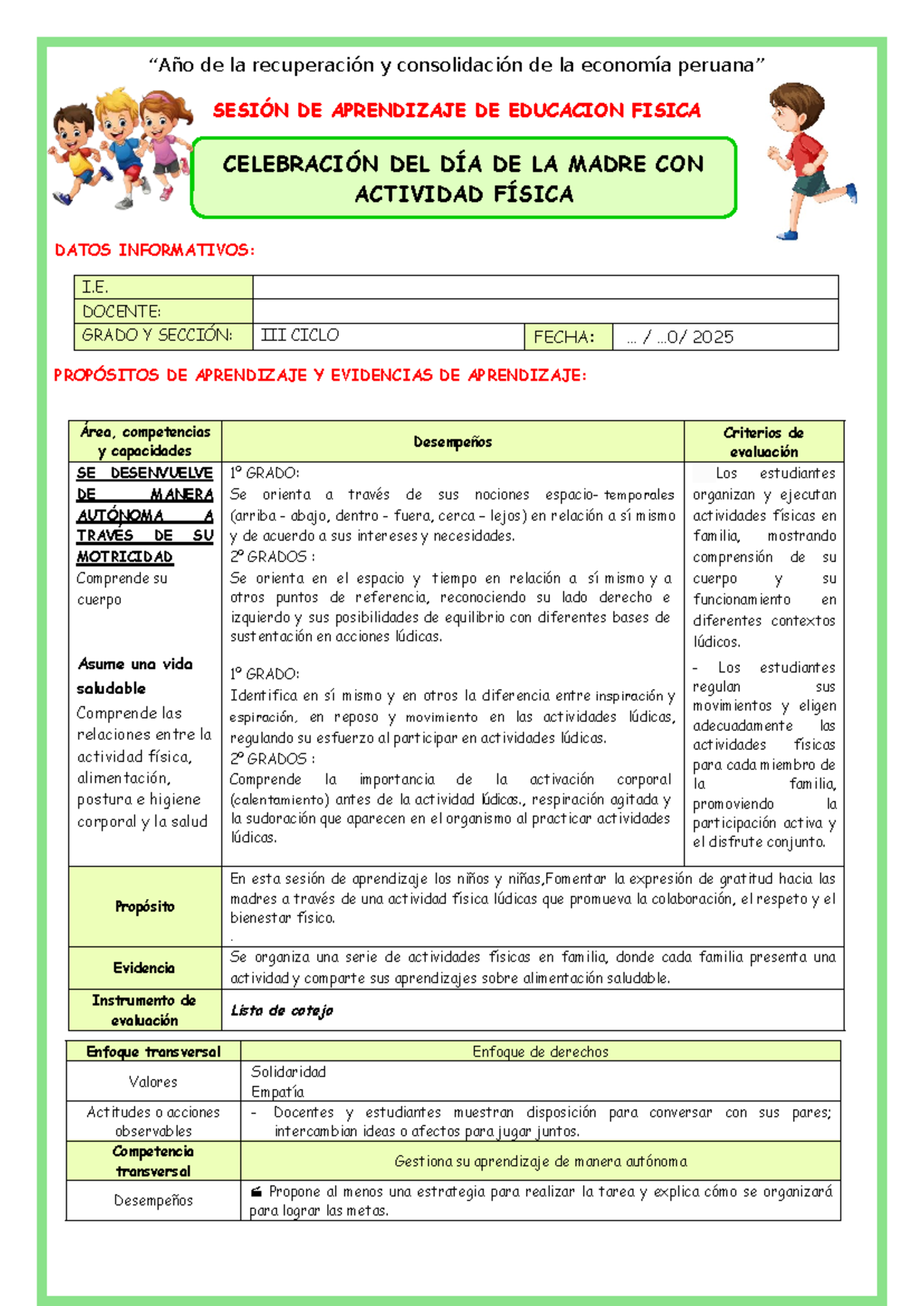 ED. FÍSICA U2 S3: SESIÓN CELEBRACIÓN DEL DÍA DE LA MADRE CON ACTIVIDAD ...