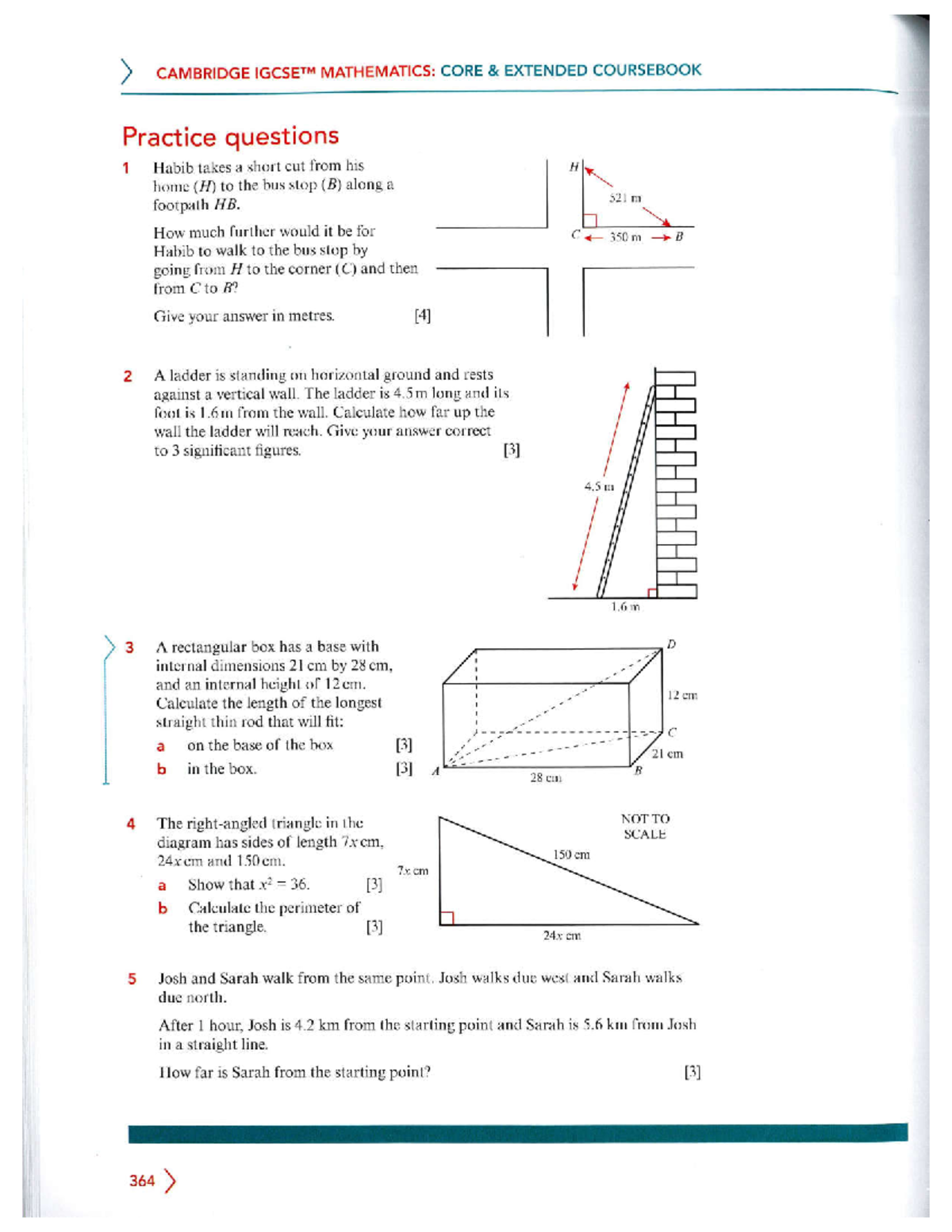 CAMBRIDGE MATHEMATICS: CORE EXTENDED COURSEBOOK Practice Questions ...