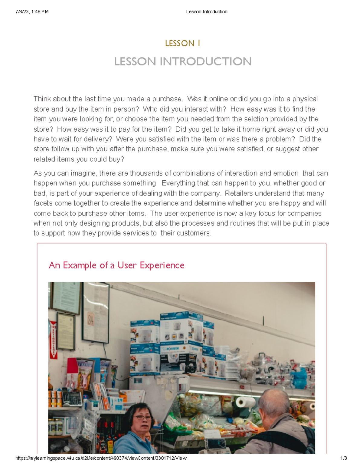 Lesson Introduction - UX-103-OC1 - UX Strategy - 7/8/23, 1:46 PM Lesson ...