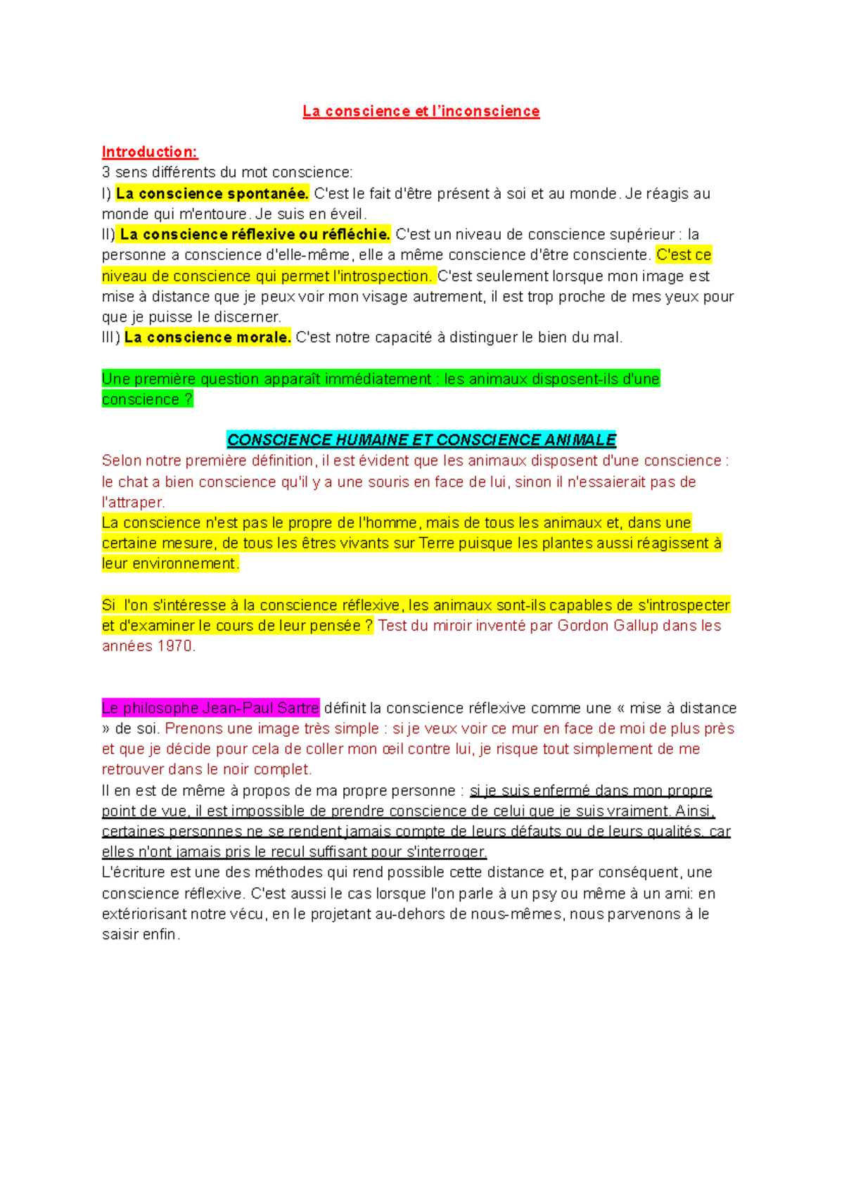 Philo la conscience et l’inconscience - La conscience et l’inconscience ...