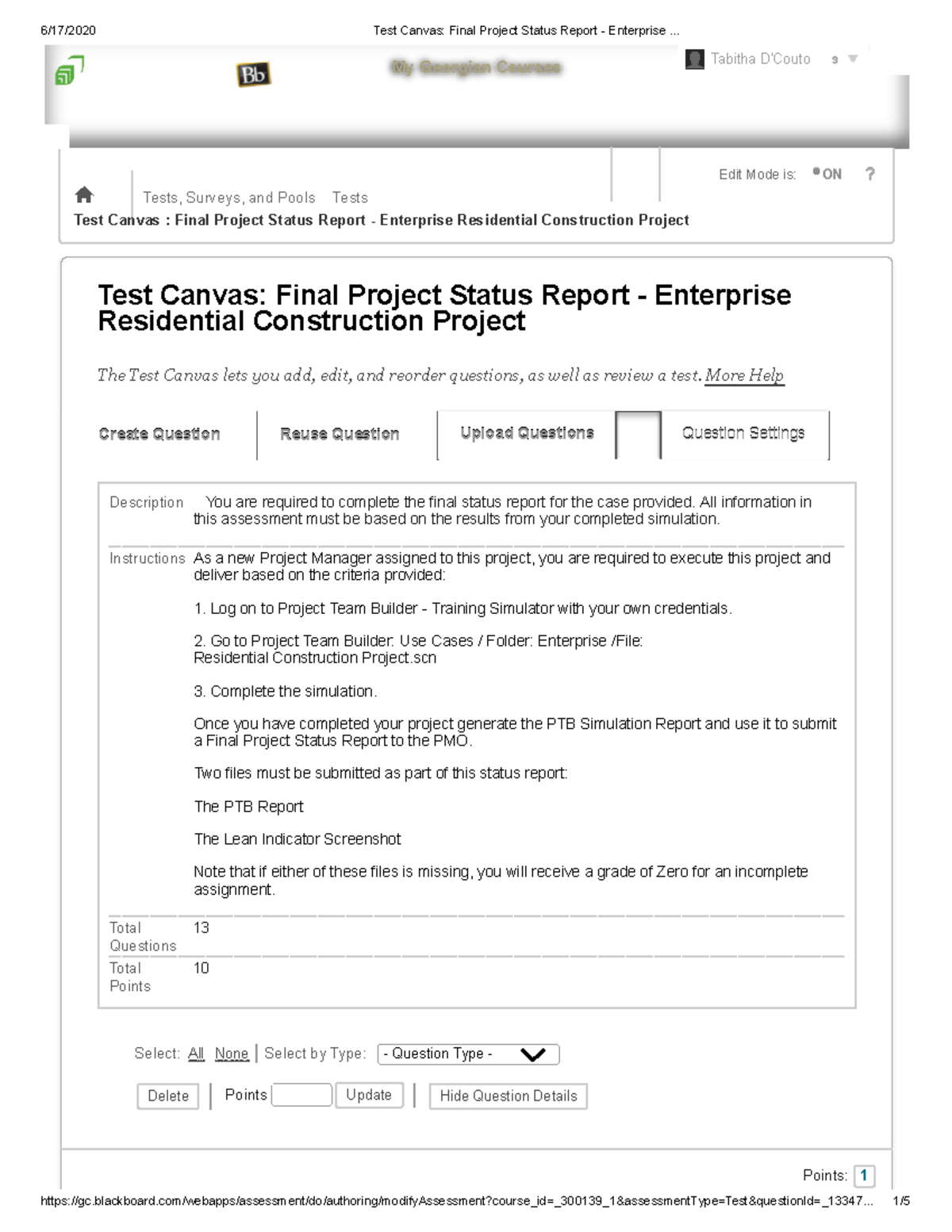 Final Status Report on Simulation 2: Residential Construction Project ...