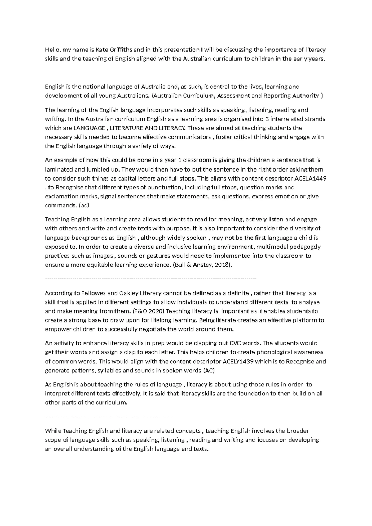 EDU20001 Assignment 2 - Early Reading Development Portfolio - Studocu