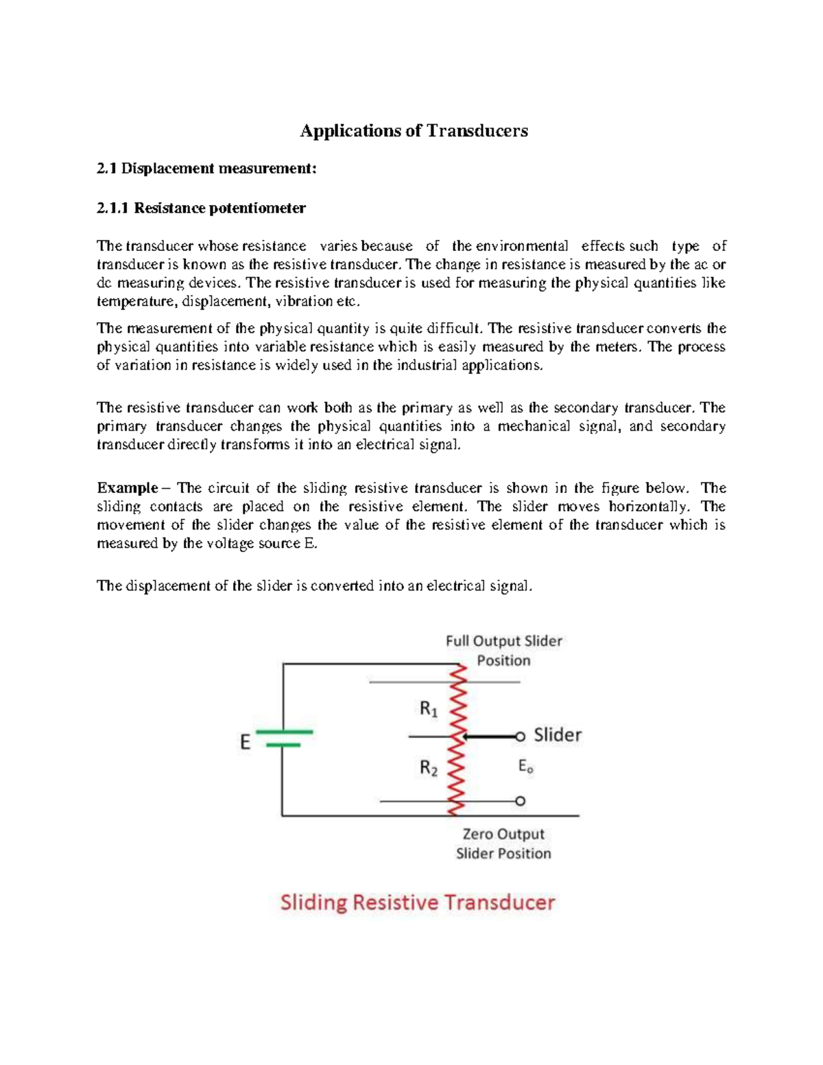 Transducers: Applications, Types, and Principles Explained - Studocu