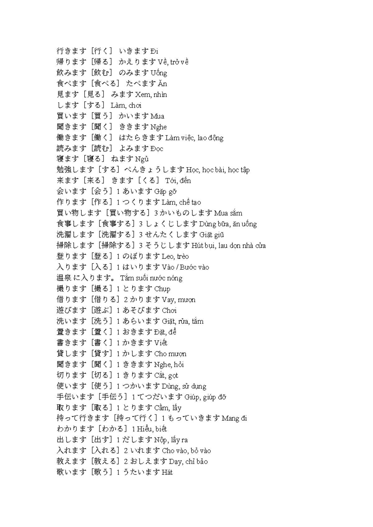 New word (verb) dekiru - adads - 行きます[行く] いきます Đi 帰ります[帰る] かえります Về ...