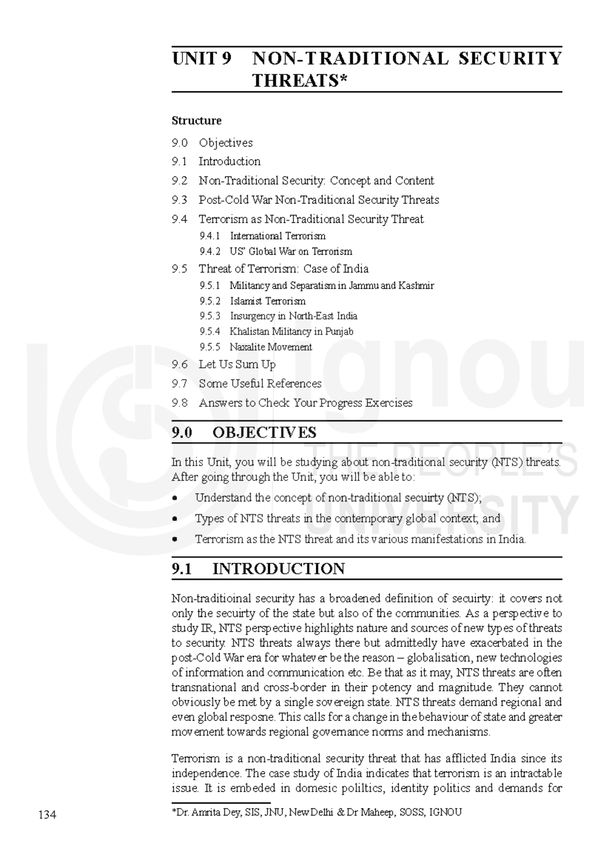 Unit 9 - Non-Traditional Security Threats in Contemporary Global Issues ...