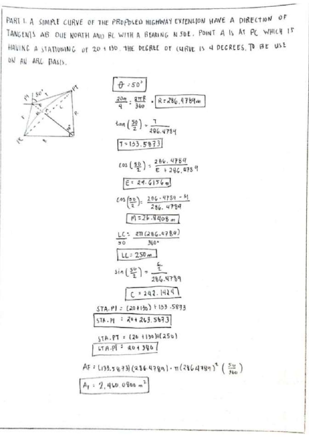 Curves Sample Problems for Highway Design (ENG 101) - Studocu