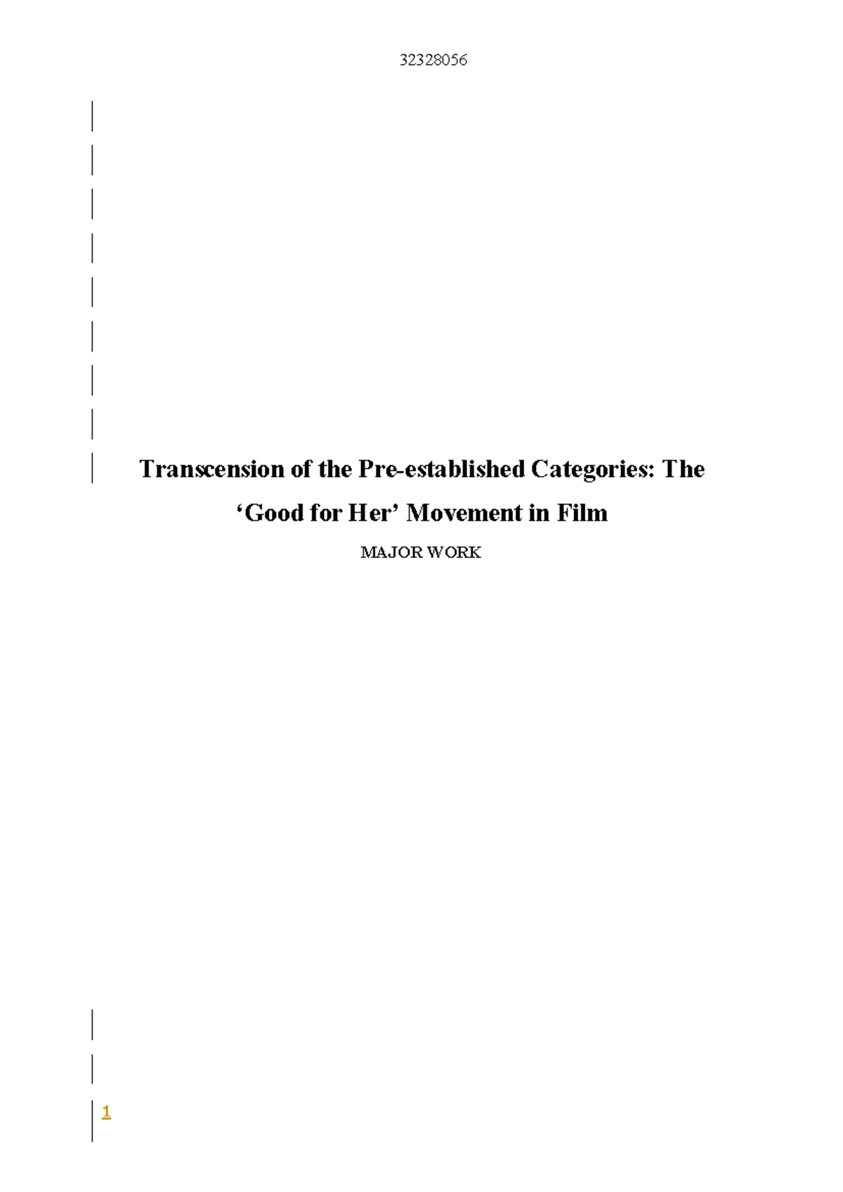 32328056 Major Work 1: The Emergence of the 