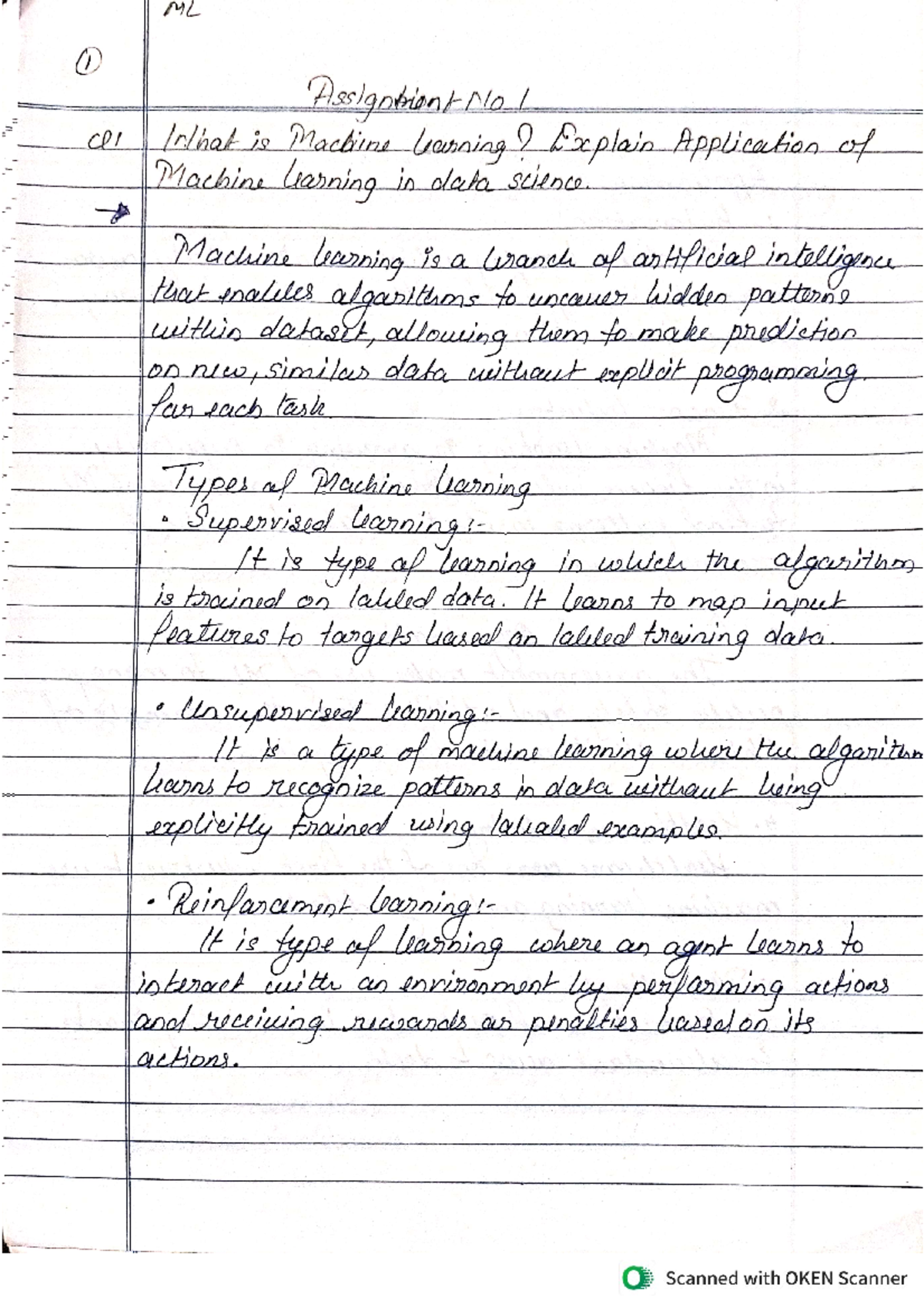 ML Assignment 1 - Don't need to refer this - ML Assigntion, No CII is ...