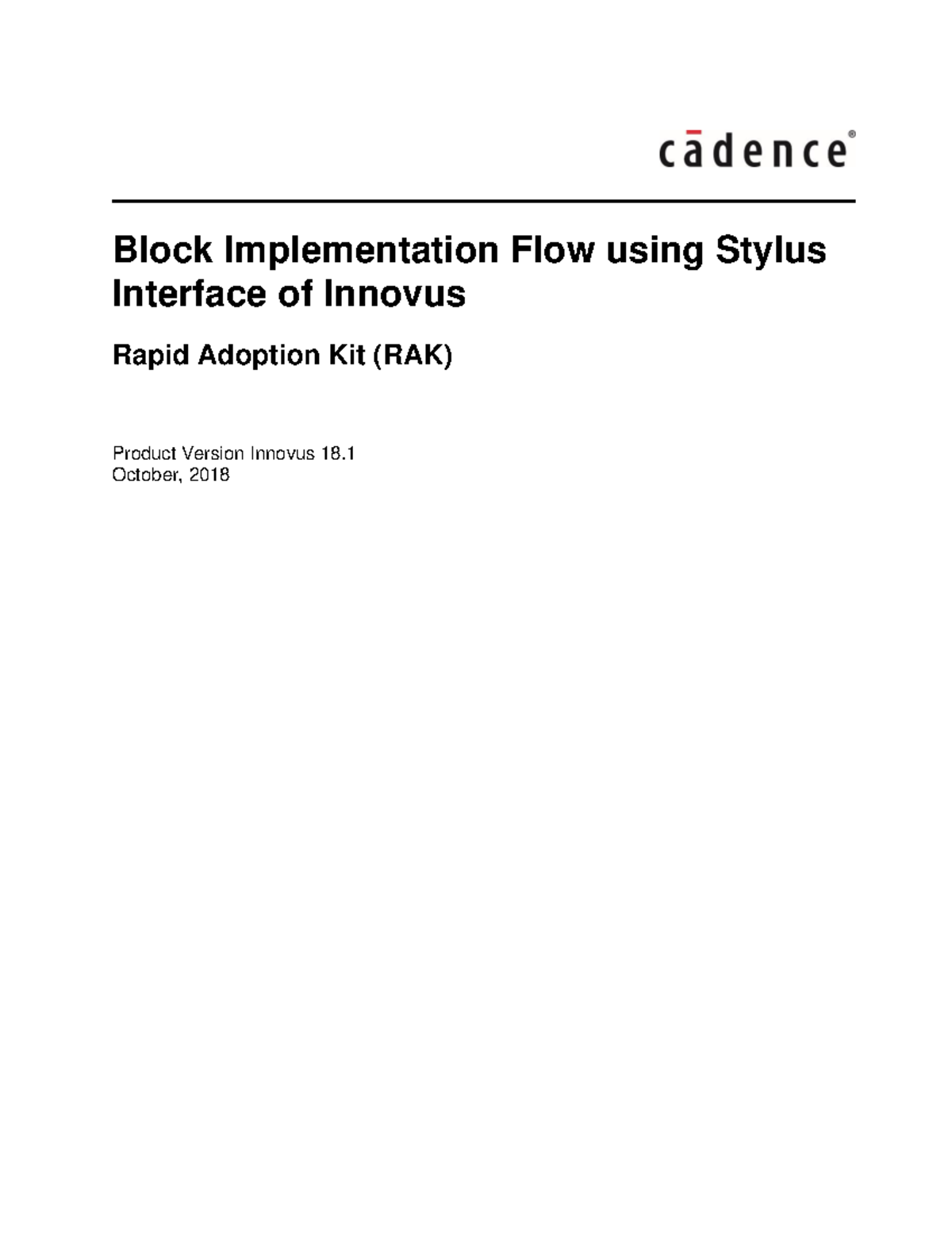 Block Implementation Flow: Innovus Stylus Interface RAK 18.1 Guide ...