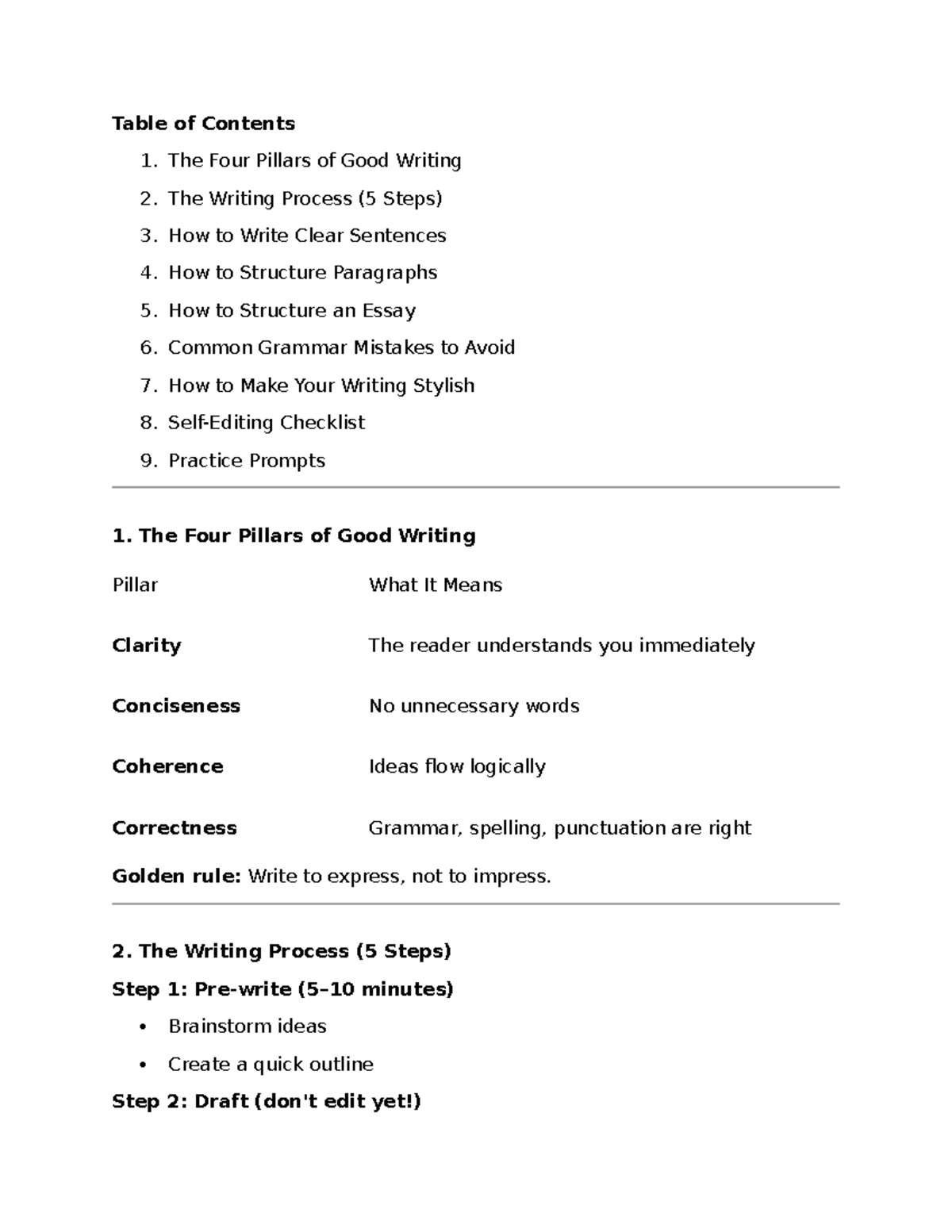 Writing Skills Guide: Mastering Clarity, Structure & Style - Studocu