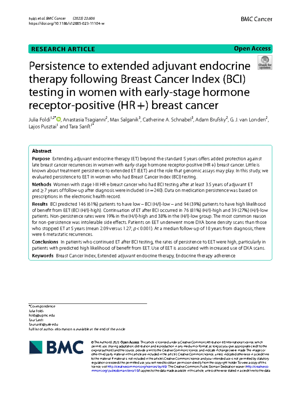 The Impact of Symptom Clusters on Endocrine Therapy Adherence in Breast ...
