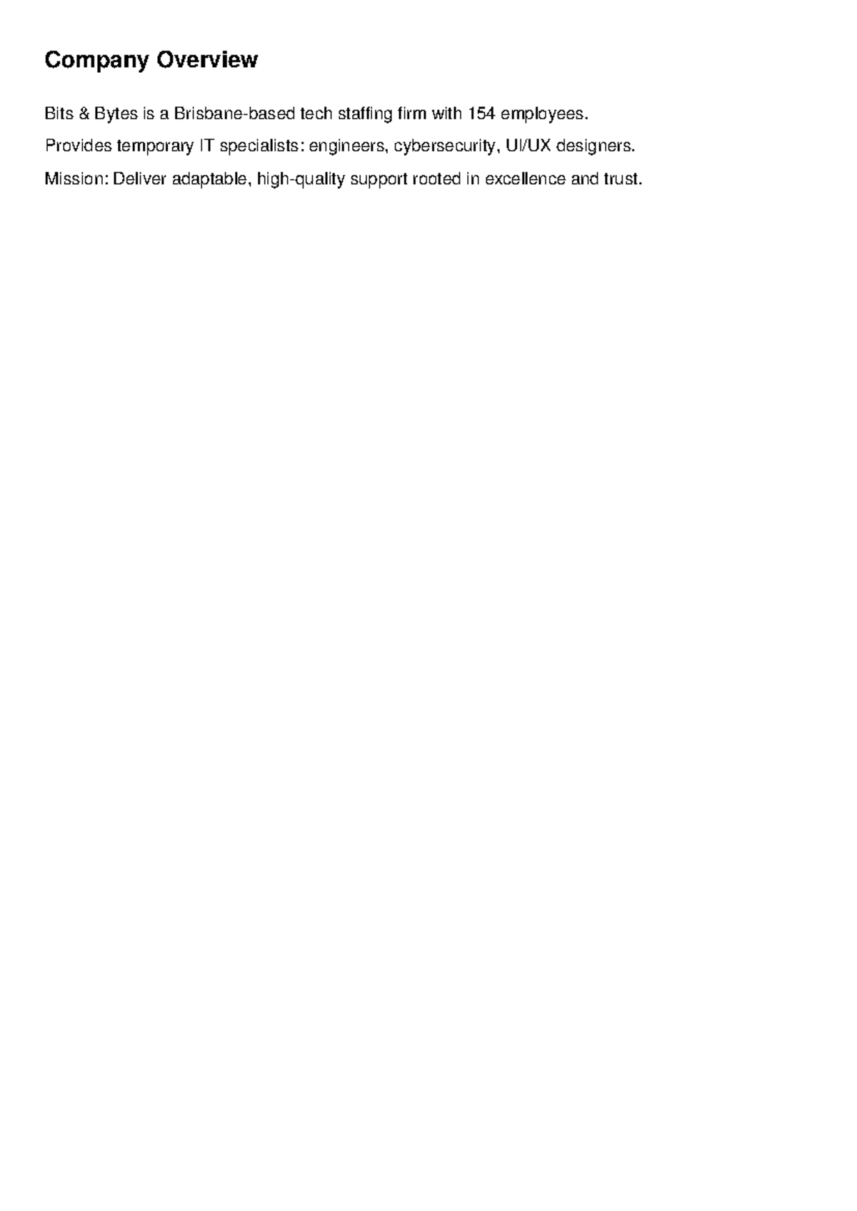 Bits and Bytes CEO HR Deck - Company Overview Bits & Bytes is a ...
