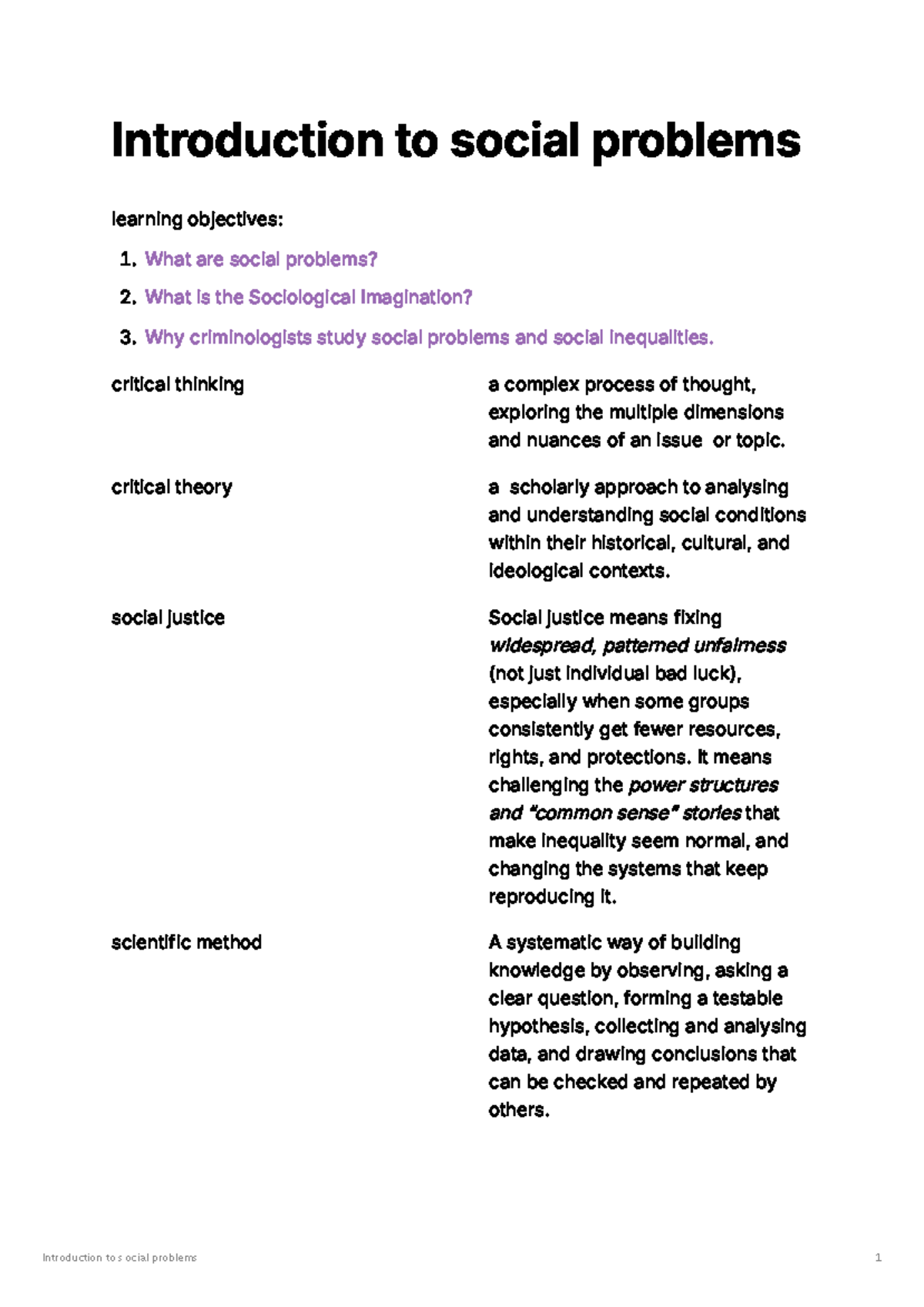 SOC 101: Introduction to Social Problems - Key Concepts and Theories ...