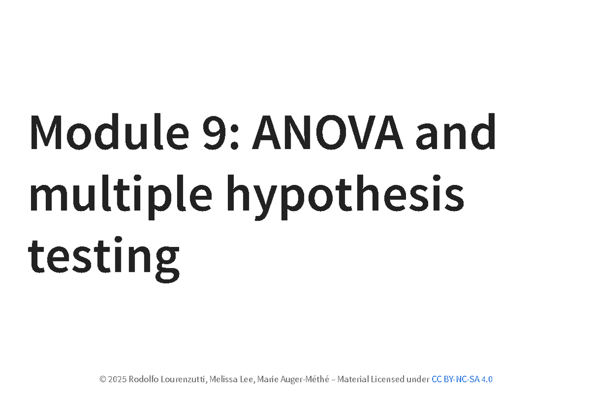 Module 9: ANOVA & Multiple Hypothesis Testing Review 2025 - Studocu