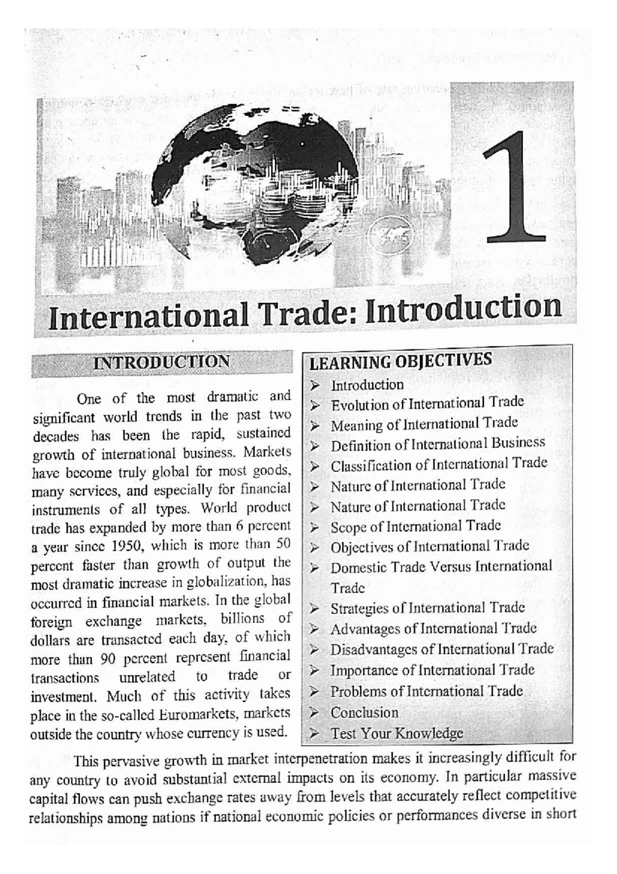 INT Trade & T: Introduction to International Trade Concepts - Studocu