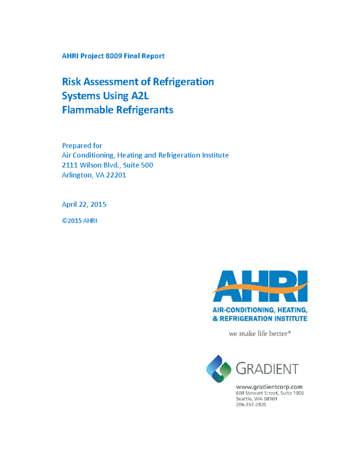 Risk Assessment of A2L Flammable Refrigerants in Refrigeration Systems ...