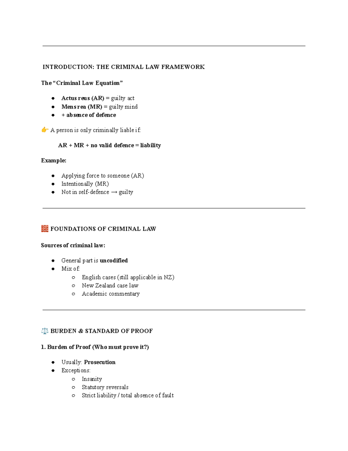 Introduction to Criminal Law Frameworks: Key Concepts and Cases - Studocu