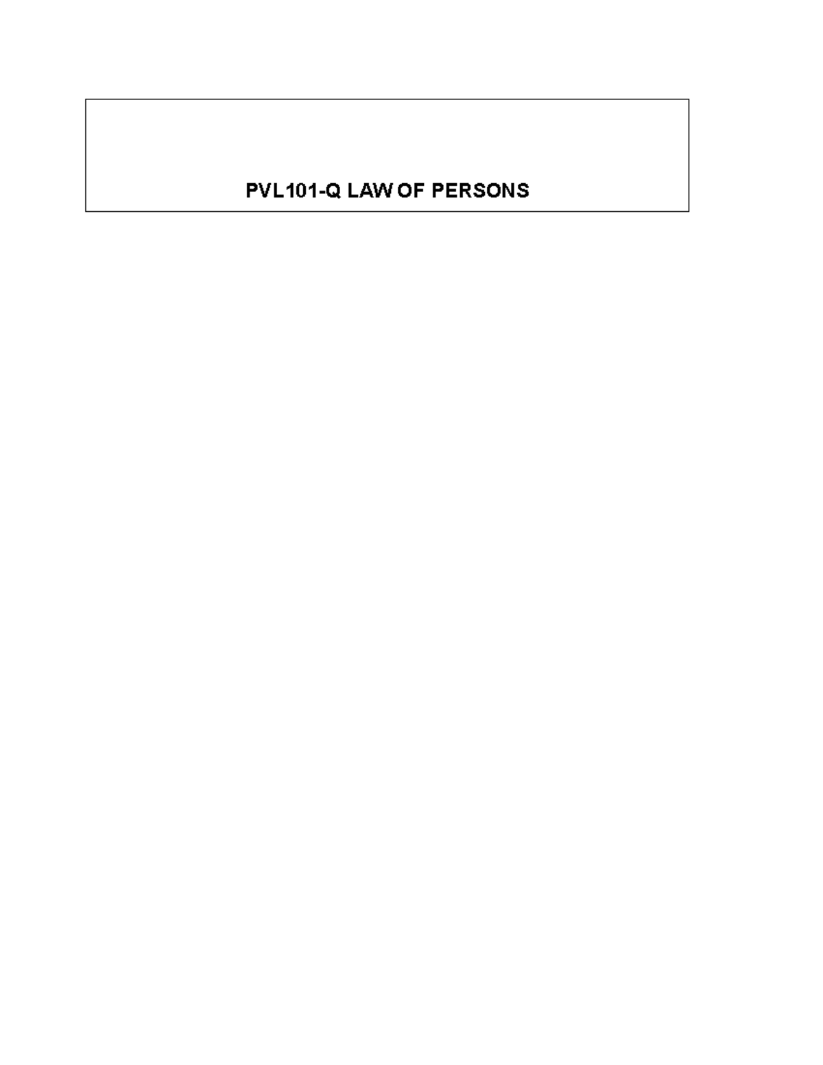 PVL1501 Final Exam Notes: Law of Persons Overview and Key Concepts ...