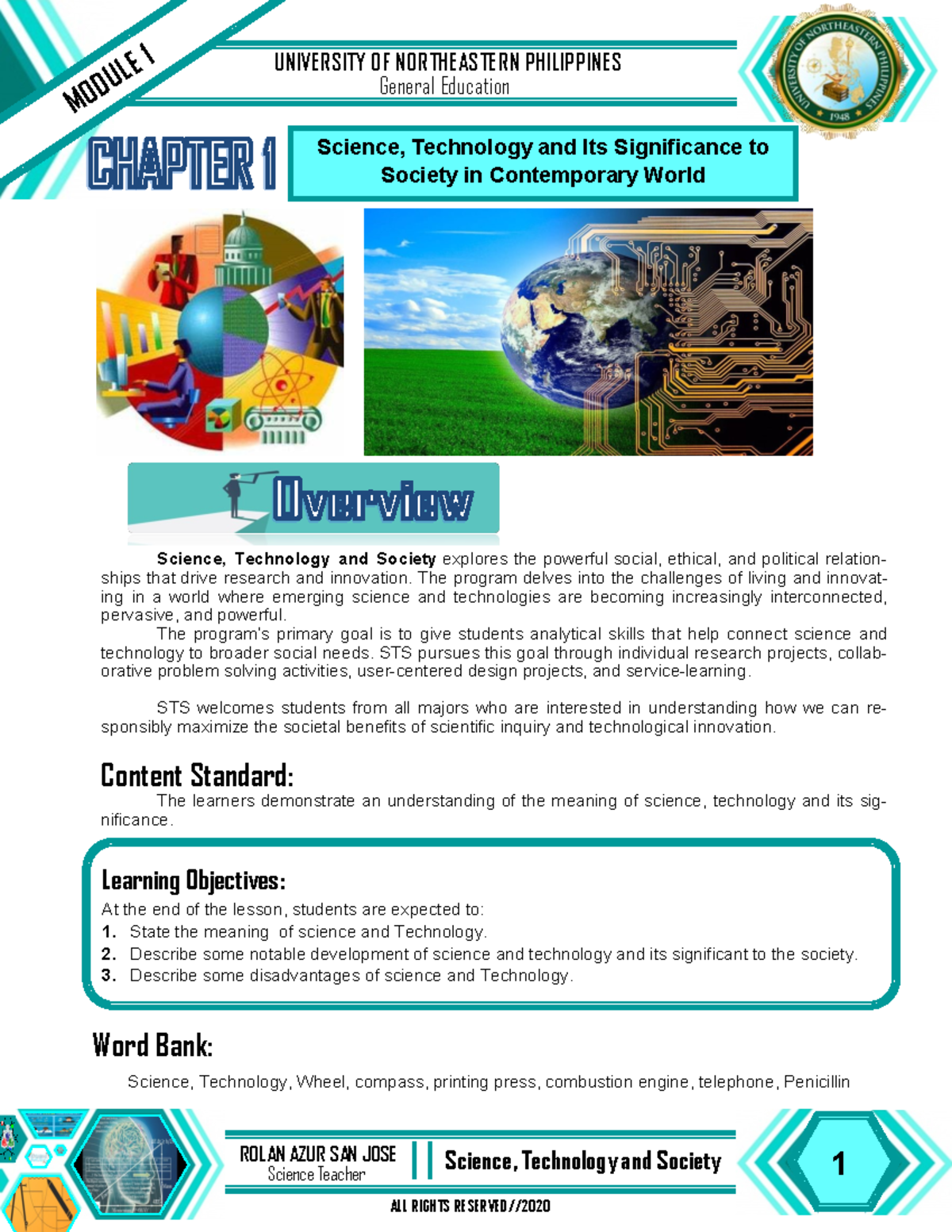 479073860 Module 1 STS Overview: Science, Technology, and Society ...