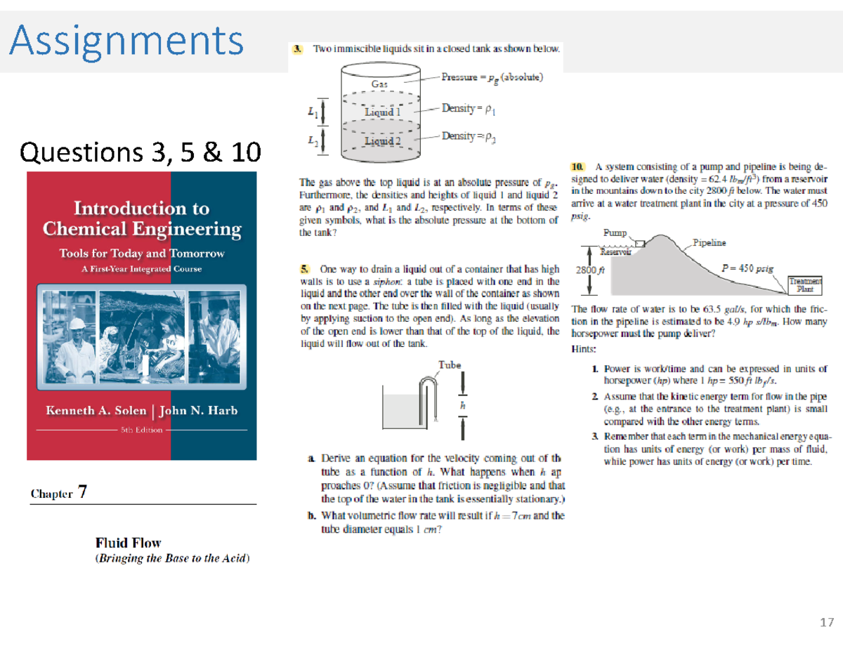 Assignment 5 - Fluid Flow in Chemical Engineering (Chapter 7) - Studocu