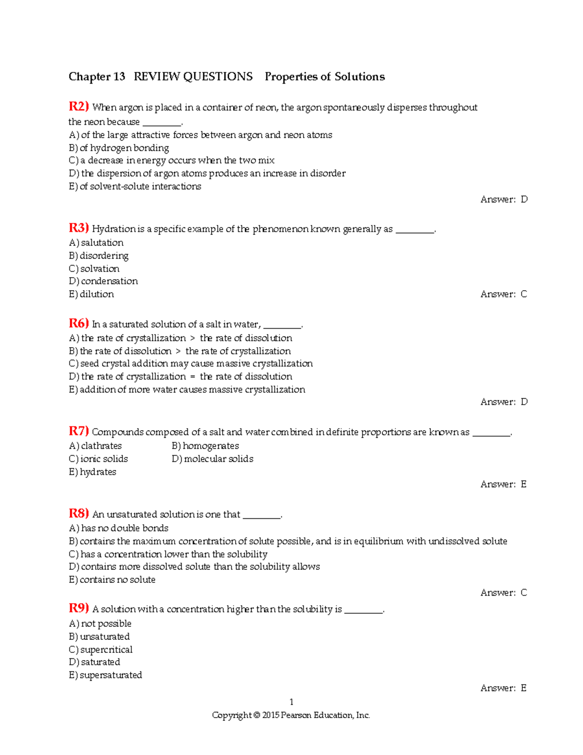 Chapter 13 Review Questions on Properties of Solutions - Studocu
