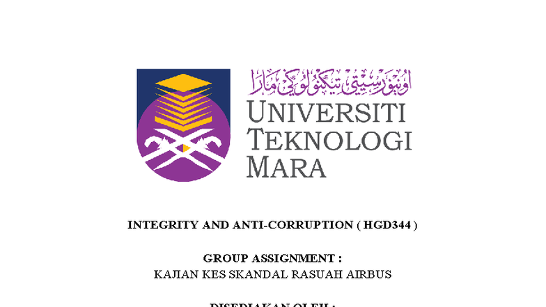 HGD344 Group Assignment: Kajian Kes Skandal Rasuah Airbus - Studocu
