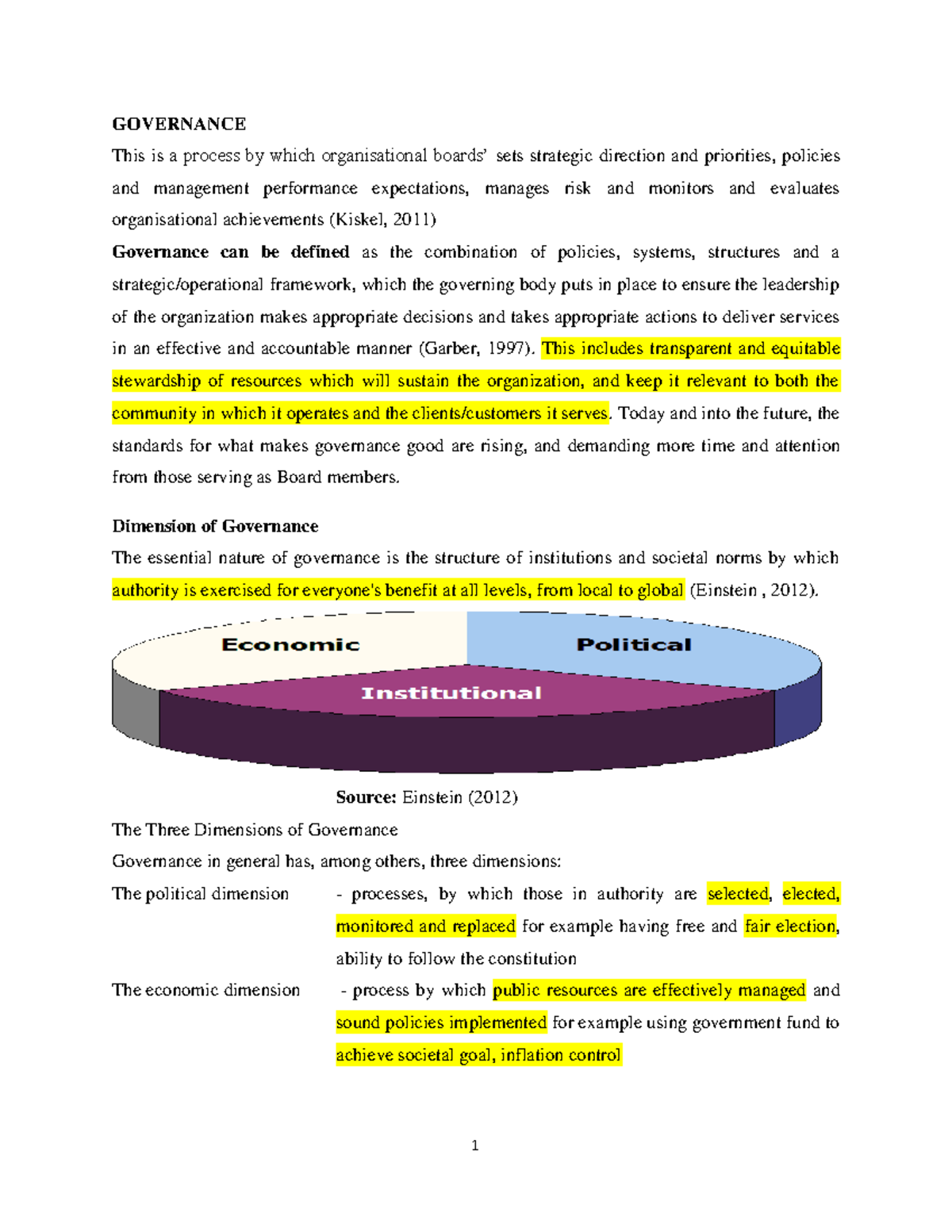 Good Governance - Lecture Notes (Course Code: GOV 101) - Studocu