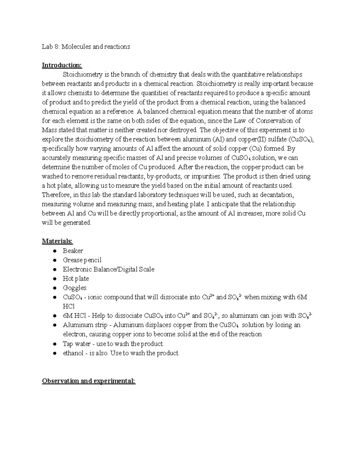 Chemistry 106 LAB 6 Report: VSEPR Theory & Molecular Geometry Insights ...