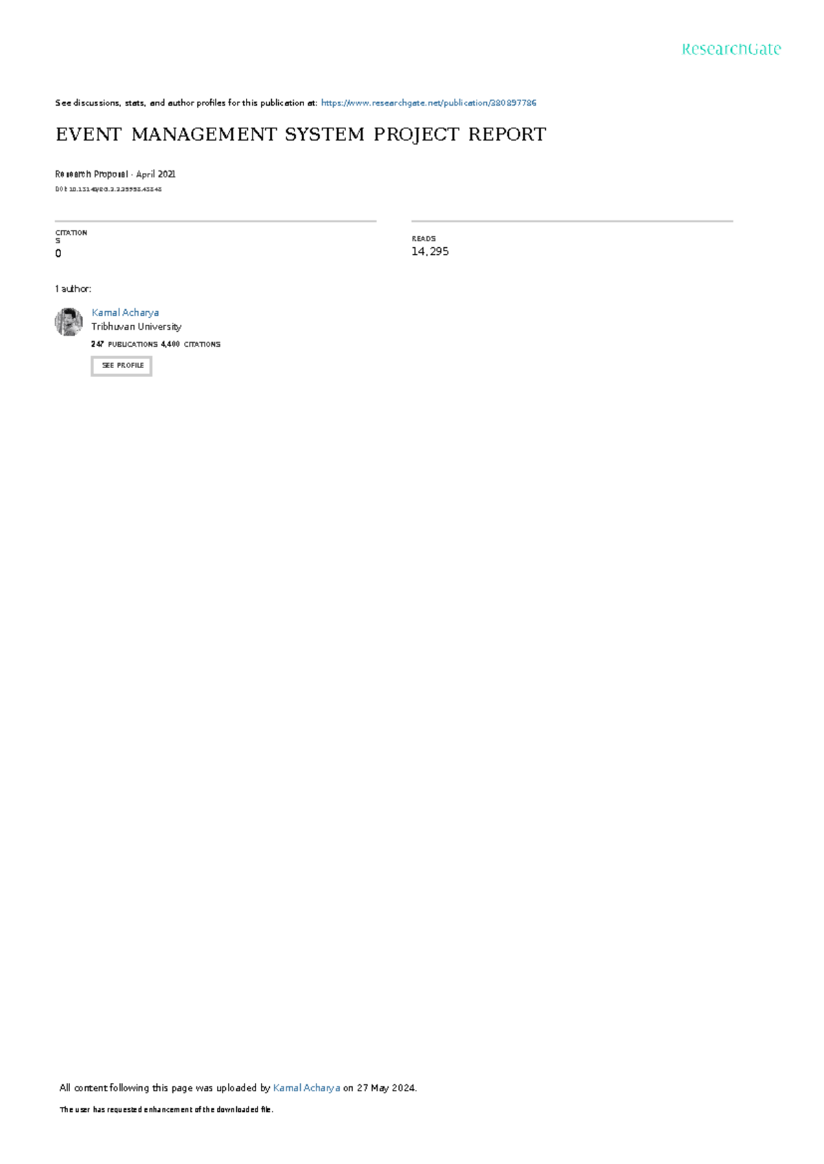 Event Management System VB.Net Project Report - 2021 Analysis - Studocu