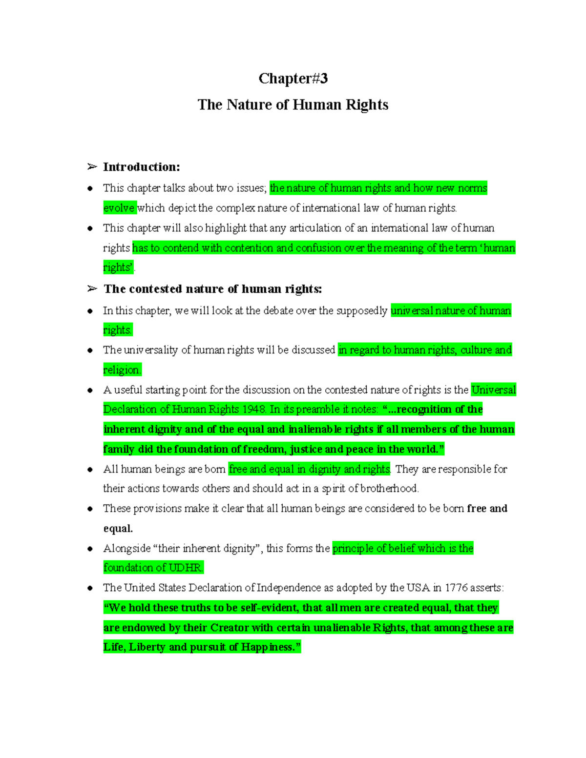 Exploring the Complex Nature of Human Rights - LAW 101 Chapter Notes ...