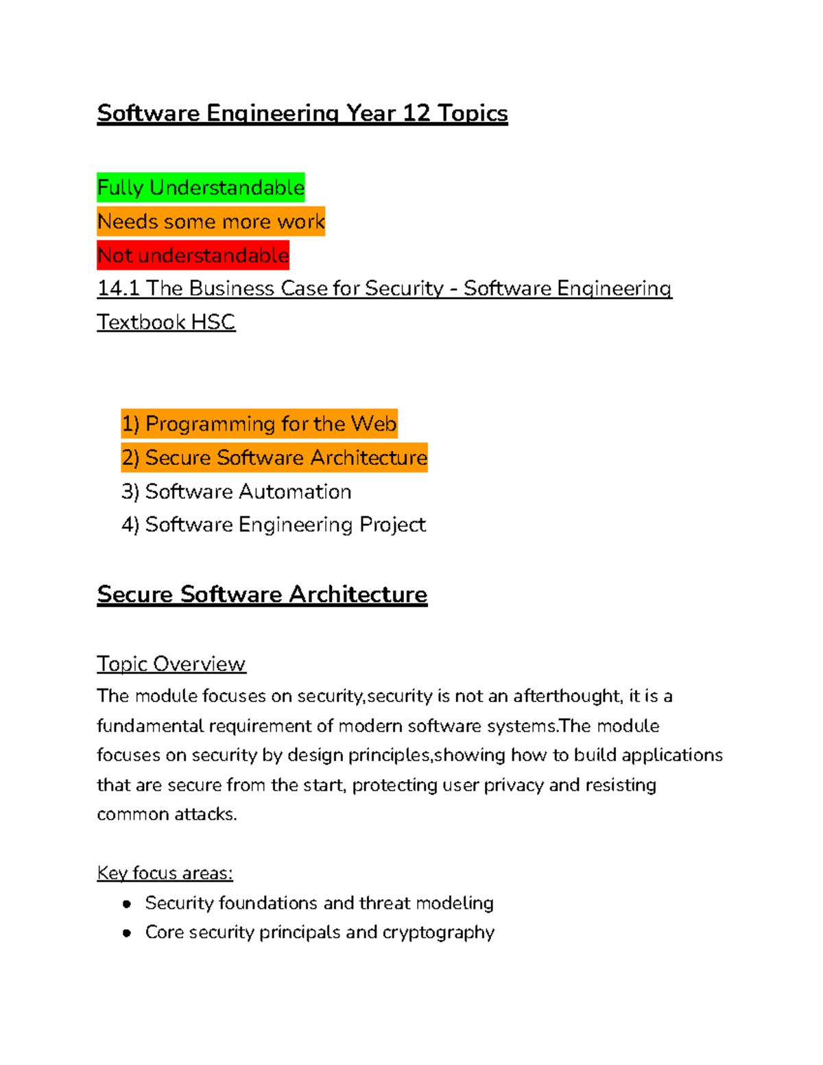 Software Engineering HSC: Chapter 14 - Security Foundations Notes - Studocu