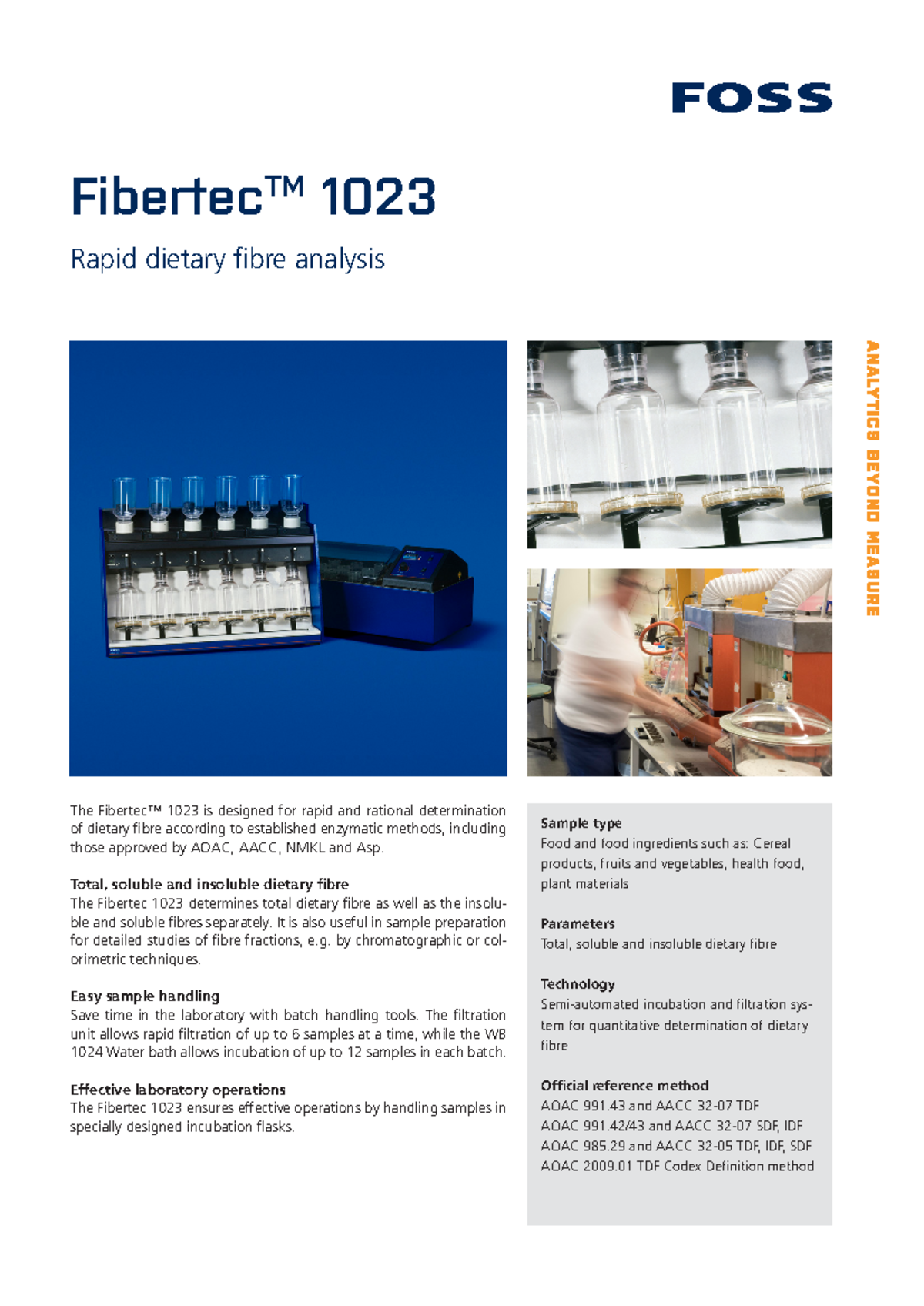 Fibertec 1023: Rapid Analysis of Dietary Fibre Solutions Brochure - Studocu