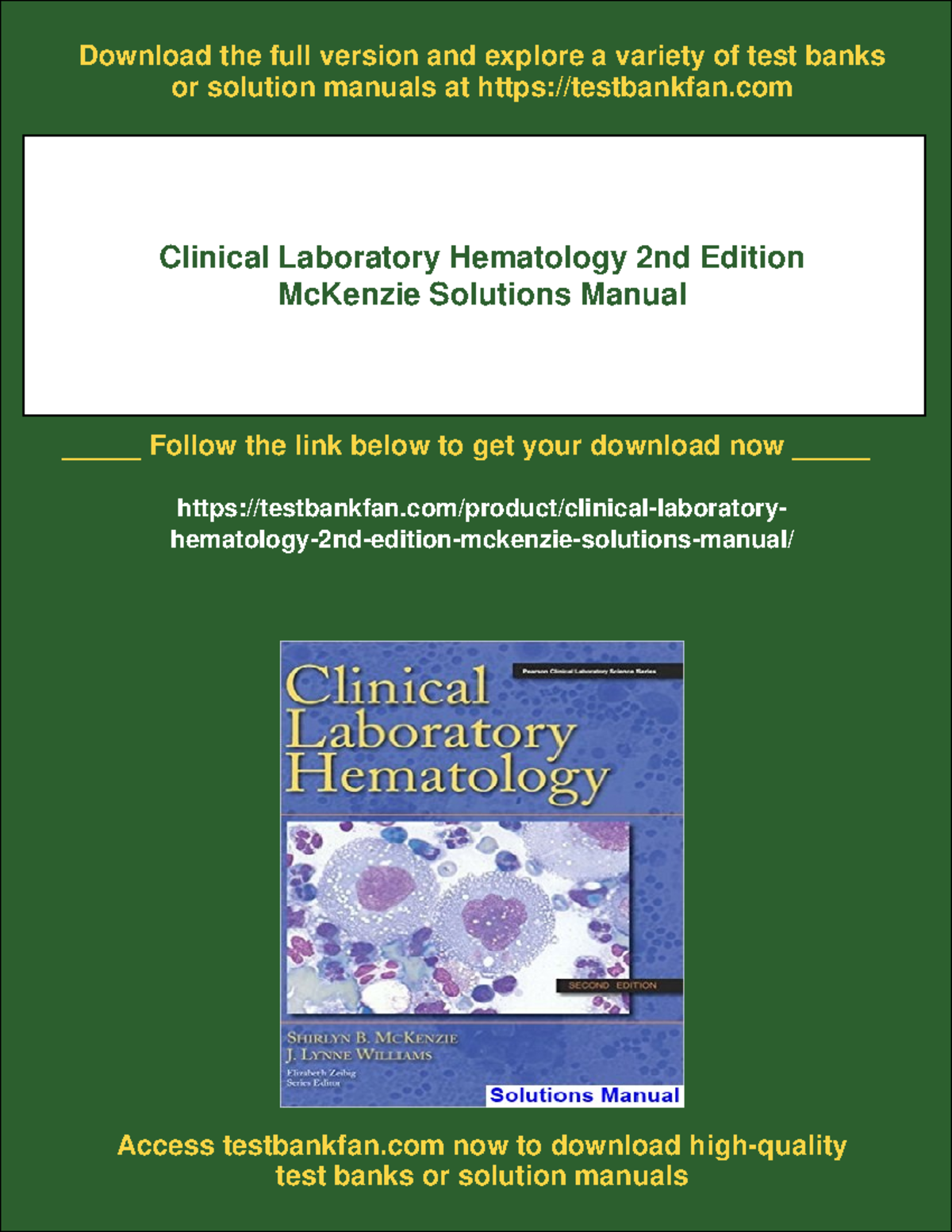 12213 - Clinical laboratory hematology 2nd edition mckenzie solutions ...
