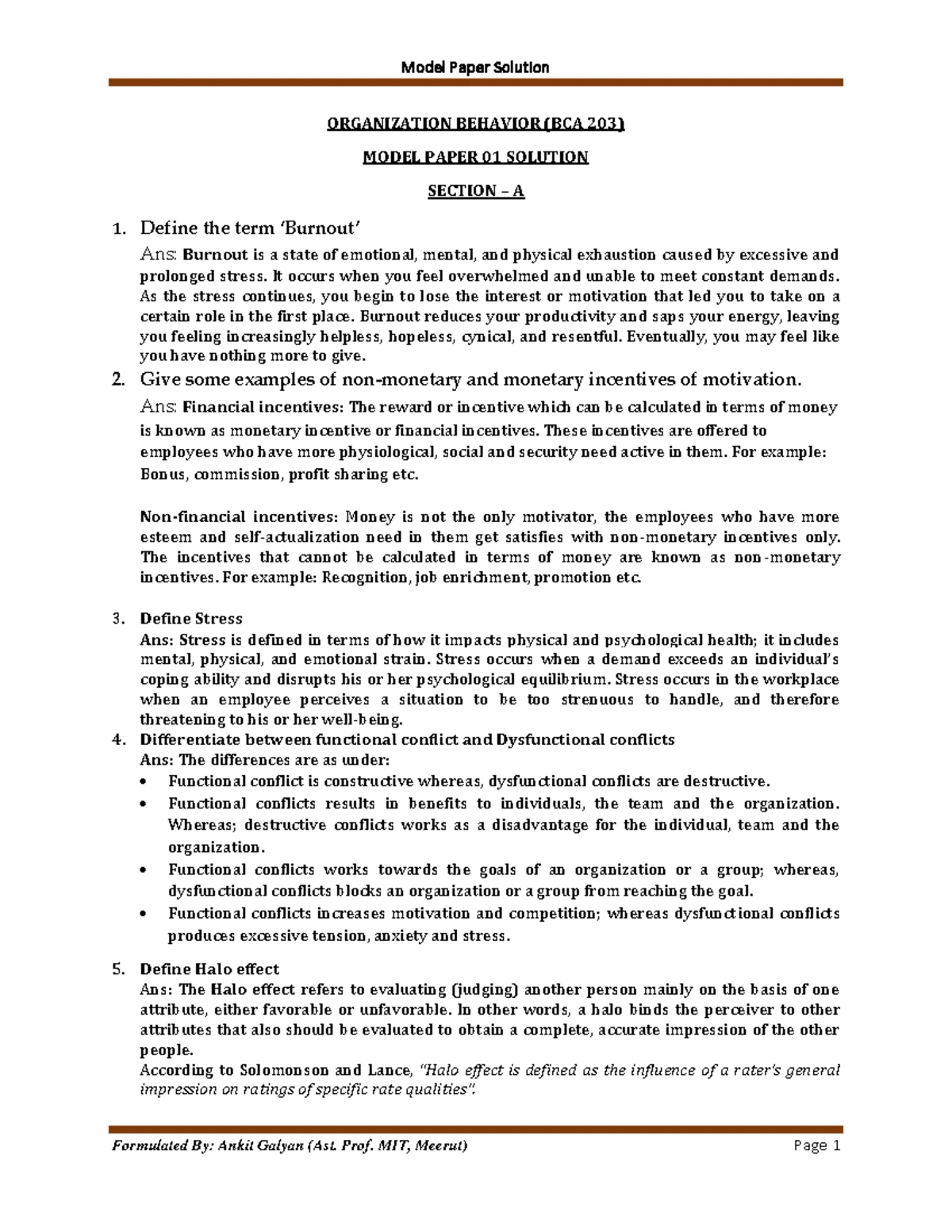 OB leadership Notes - Leadership - Leadership is the activity of ...