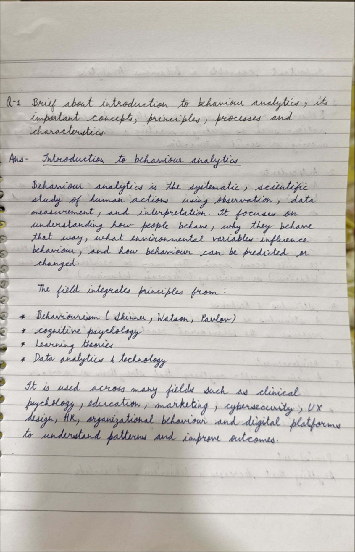 ABA Notes: Introduction to Behaviour Analytics and Key Concepts - Studocu