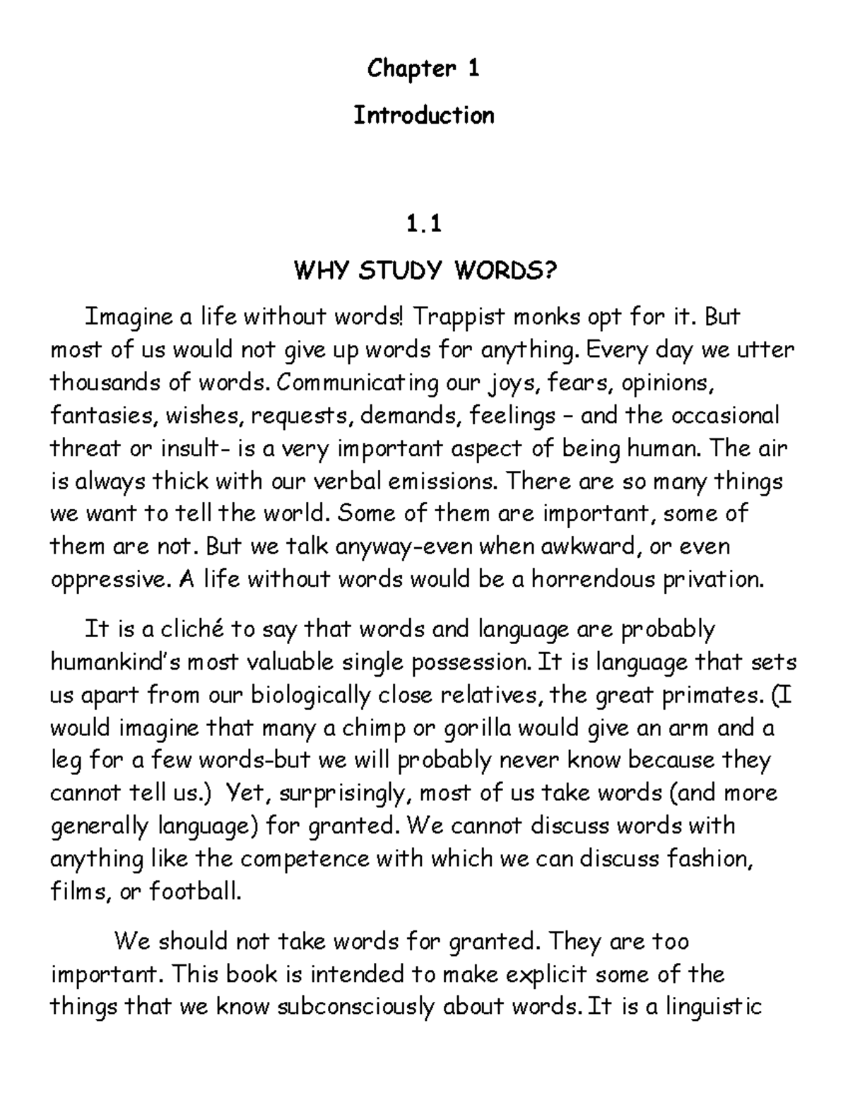 English Words: Understanding Language Structure - Chapter 1 Overview ...